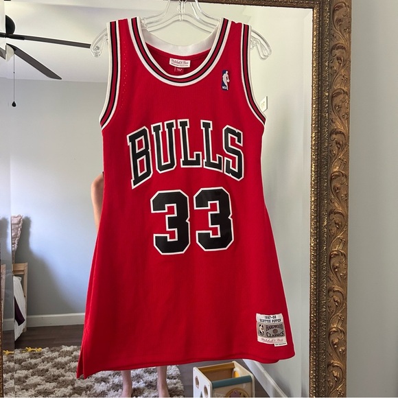 Vintage Chicago Bulls Dress Scottie Pippin Mitchell & Ness - Picture 1 of 8